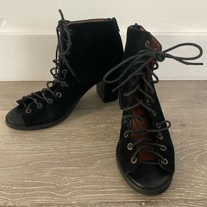 Jeffrey Campbell Cors Suede Peep Toe Bootie